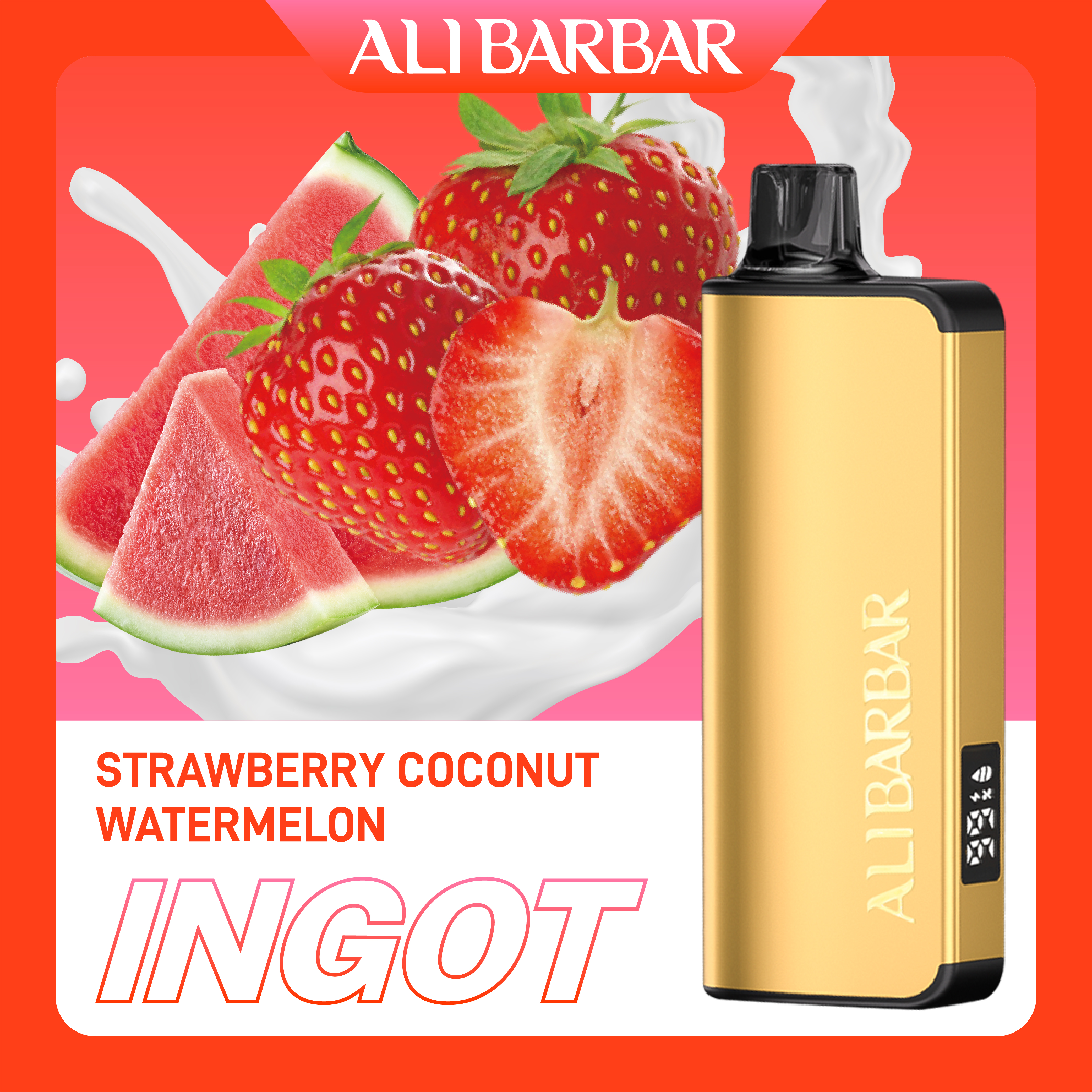 Alibarbar Ingot Strawberry Coconut Watermelon 9000 Puffs