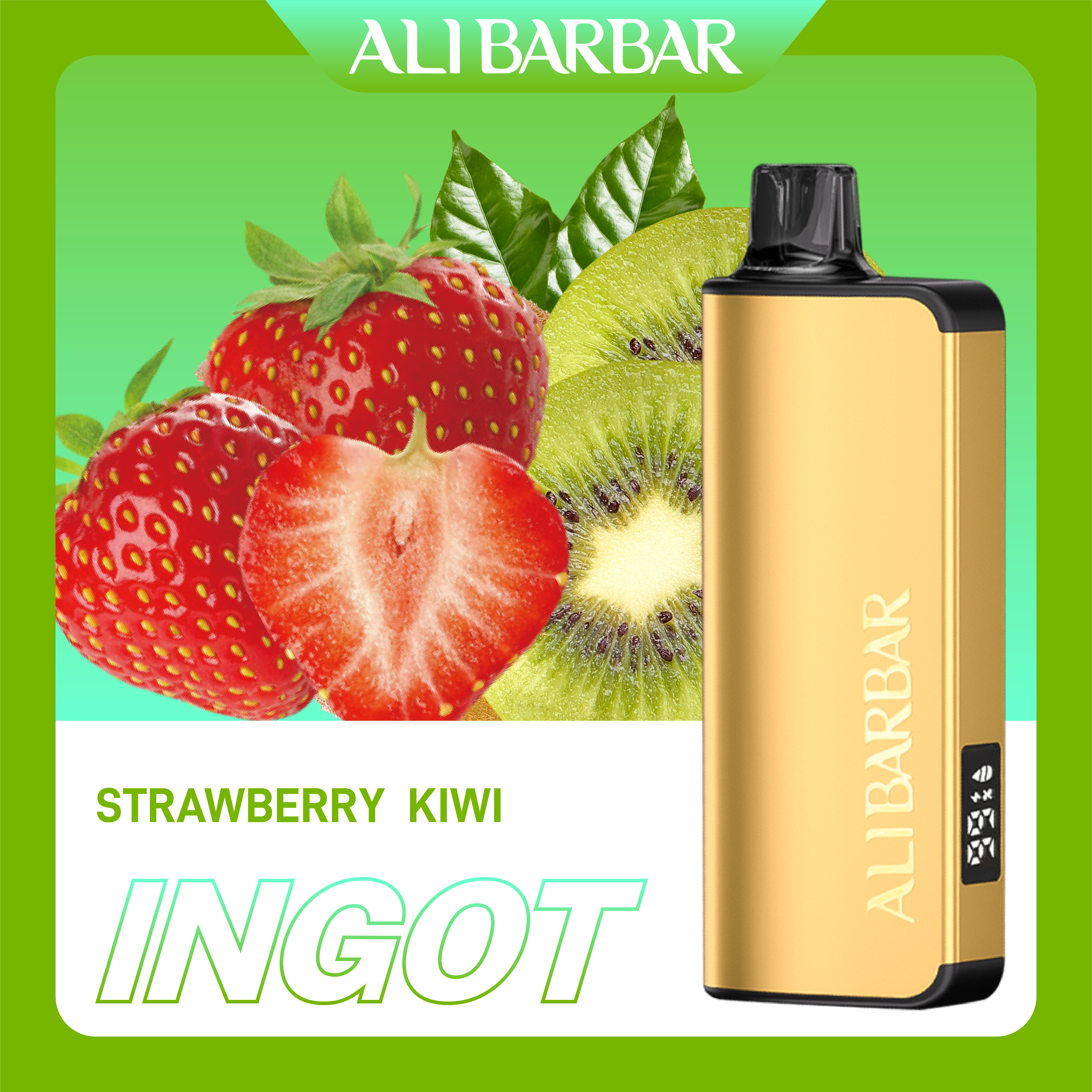 Alibarbar Ingot Strawberry Kiwi 9000 Puffs