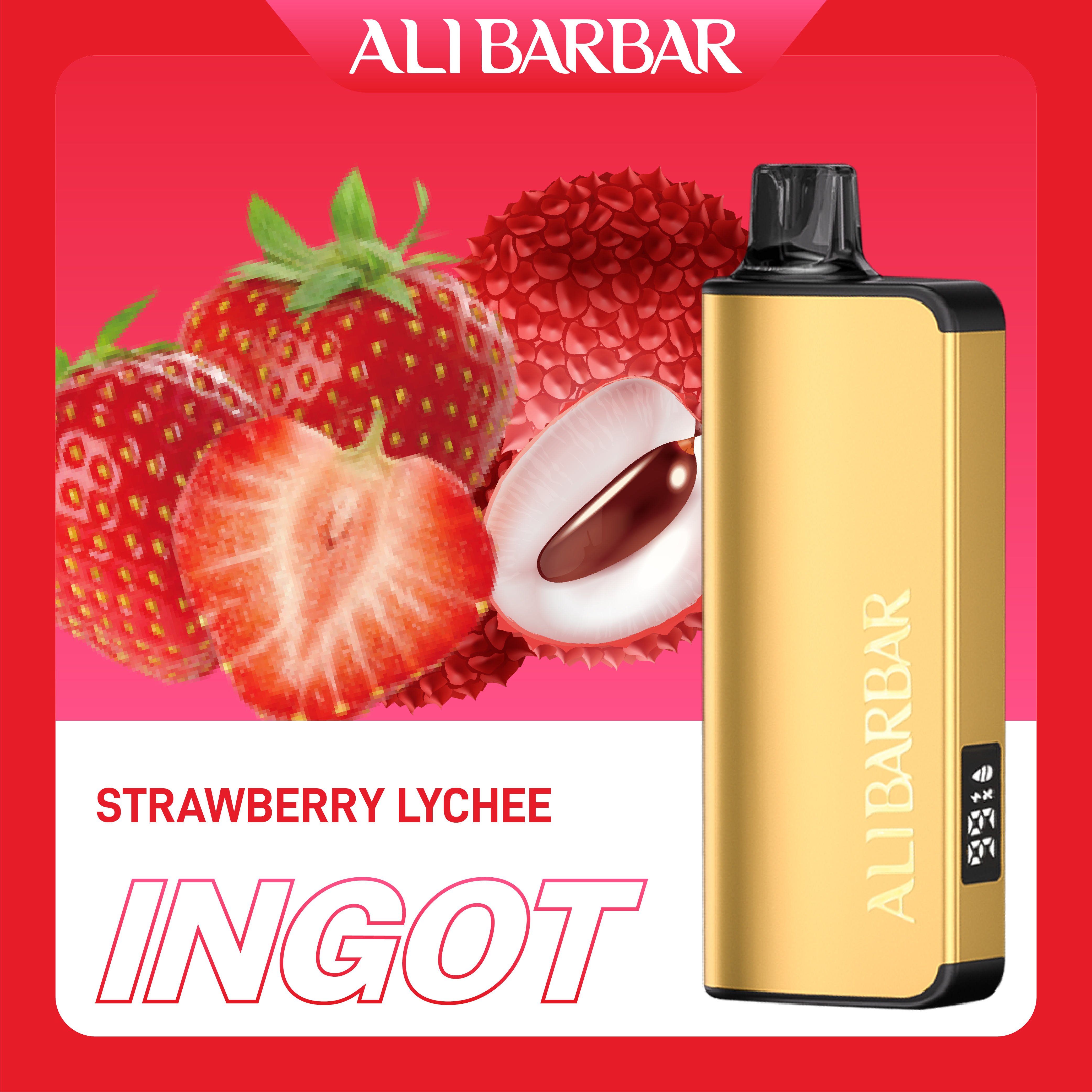 Alibarbar Ingot Strawberry Lychee 9000 Puffs