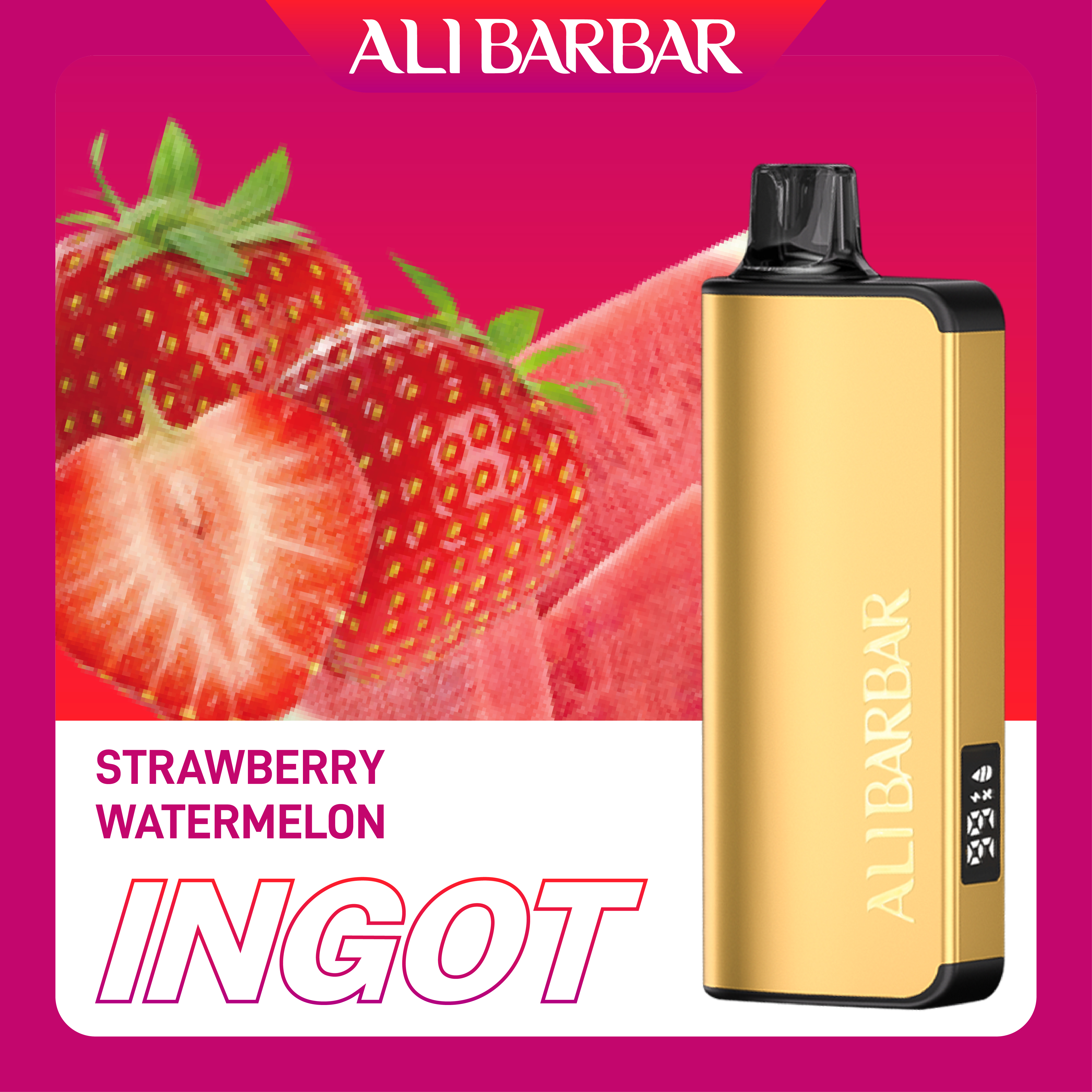 Alibarbar Ingot Strawberry Watermelon 9000 Puffs